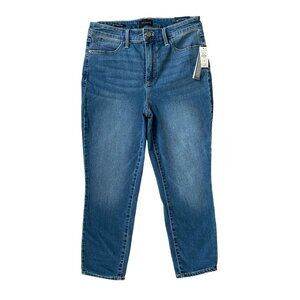 Talbots women's 6P high waist skinny leg crop length light wash blue jeggings